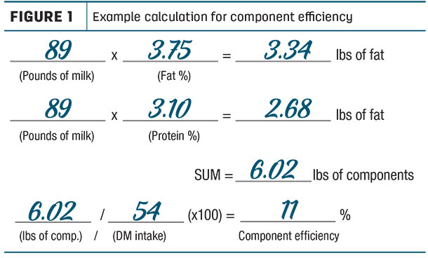 Example calculation for component efficiency