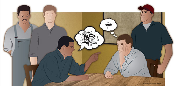Ilustration of a disagreement during a meeting