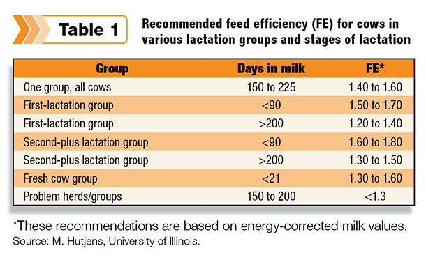 Feed efficiency for cows