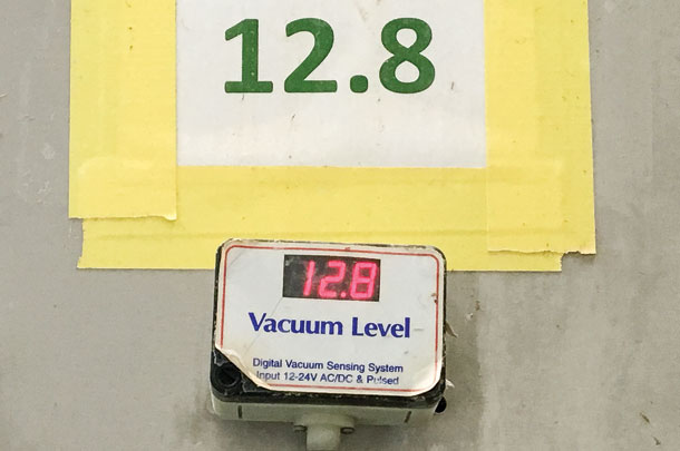 suggest putting a sign next to the gauge with the normal levels on it