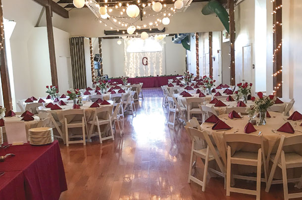 Barns' upper level is rented out for wedding and events