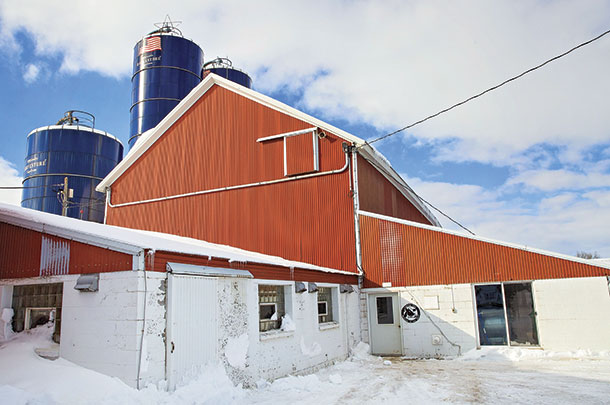 J-Spring Dairy nestled in snow