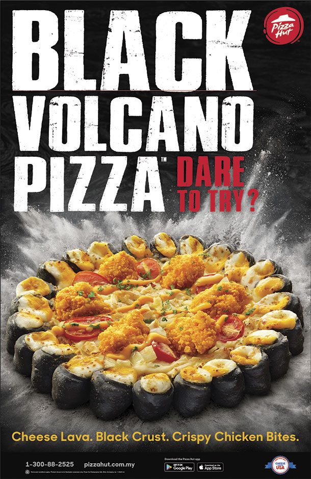 Black volcano pizza