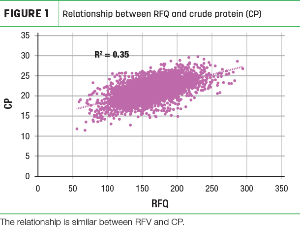 Relationship between RFQ and crude protein