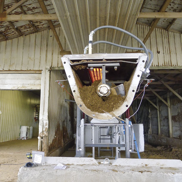 BluTEQ's system cosists of augers that move separted manure solids
